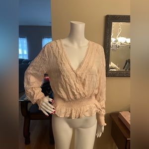 New with tags. Shein top. Elastic at waist and wrist. Off cream in color